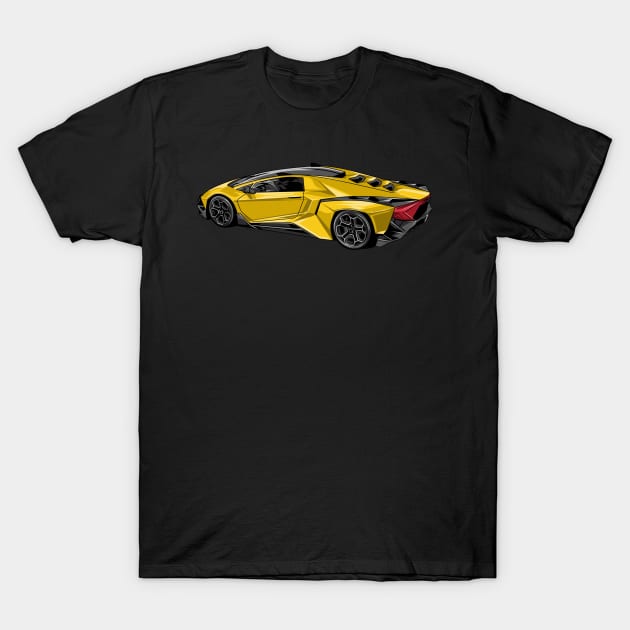 Yellow Sports Cars T-Shirt by Rey.Art